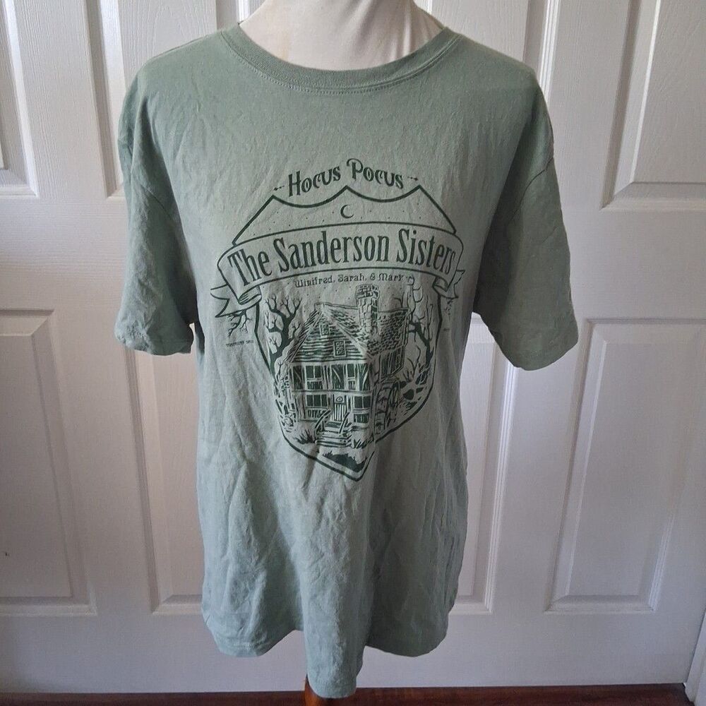 Disney Hocus Pocus T-Shirt XL Green Sanderson Sisters House Tee Halloween Witch